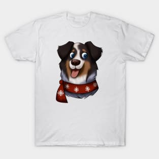 Cute Australian Shepherd Drawing T-Shirt